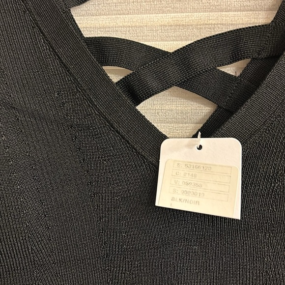 NWT Free People Deep V Neck Cross Cross Back Top Large - Picture 3 of 5